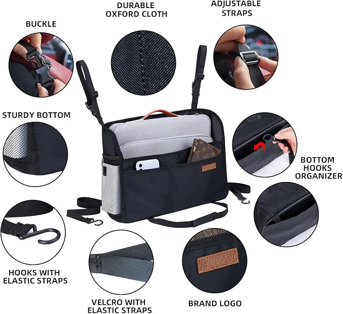 Car Net Pocket Handbag Holder Between Seats Back Storage Organizer Purse Holder for Console Front Seat Storage Barrier