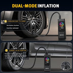 Tire Inflator Portable Air Compressor, 150 PSI Cordless Car Air Pump with Digital Gauge, Rechargeable 7800mAh Battery, LED Light, for Car Tires, Bike, Motorcycle, Ball, Inflatables