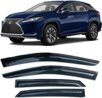 Rain Guards Window Deflectors for 2016-2022 Lexus RX350 RX450h, 4-Piece Set for Front & Rear Doors, Smoked Tint Outside Window Wind Deflectors Vent Visors Shades,OE Style No-Gap Fit