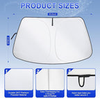 Car Windshield Sun Shade, Foldable Reflective Sun Shade for Car Windshield, Compatible with Tesla Model Y Model 3 2016~2025