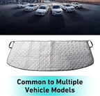 Windshield Cover, Dust/Leaf Resistant Windshield Trough Protection Cover, 66.9" x 17.7" Front Window Protector for All Seasons, Fit for Most Cars Trucks (Silver)