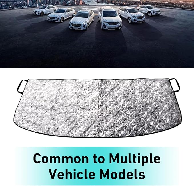 Windshield Cover, Dust/Leaf Resistant Windshield Trough Protection Cover, 66.9" x 17.7" Front Window Protector for All Seasons, Fit for Most Cars Trucks (Silver)