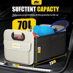 Car Trunk Organizer - 70L Collapsible Trunk Organizer with Reinforced Handles for Groceries, Car Storage Organizers for SUV Auto Truck Van with Non Slip Bottom (White)