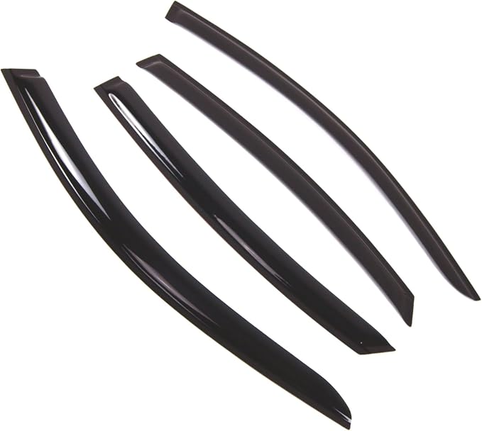 WD2-520 Dark Smoke 4 Pcs Set Window Visor (Outside Mount) Deflector Rain Guard Compatible with 2009-2017 Infiniti FX35 FX37 FX50 QX70