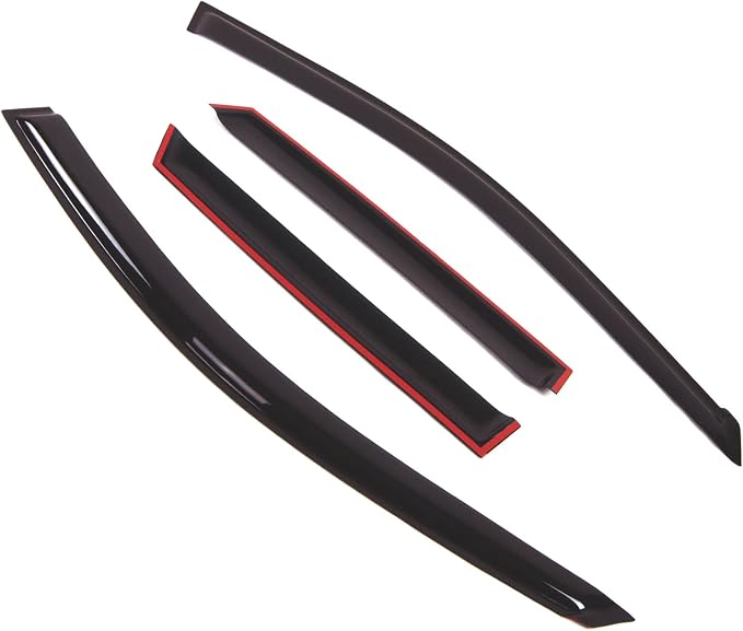 Outside Mount Window Vent Visors Rain Guards Compatible with Nissan Murano 2003-2007 | Side Window Wind Deflectors Rain Shields | Black Tinted, 4 Pcs Set, BGWV-347