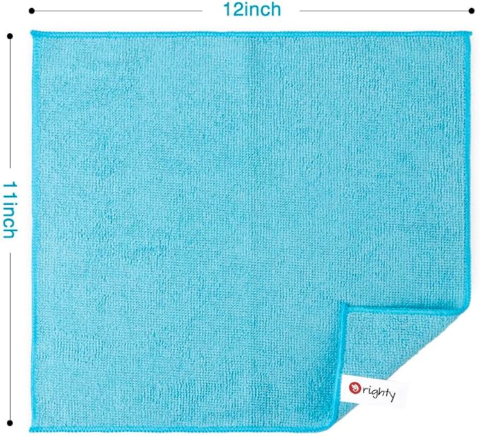 Orighty Microfiber Cleaning Cloth Pack of 12, Microfiber Towels for Cars, Highly Absorbent Car Cleaning Supplies, Lint Free Cloths Clean Rags for Car Care, House, Kitchen, 12x11 inch