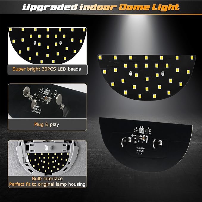 LED Interior Light Panel Roof Dome Lighting Upgraded Accessory Compatible with Ram 3500 Ford F150 Expedition Explorer Taurus Explorer Sport Trac Lincoln Aviator, 6000K White Reading Light