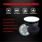 Suction Cup Blind Spot Mirror, 2" HD Glass Frameless Removable Convex Wide Angle Rear View Mirror (Round, Pack of 2)