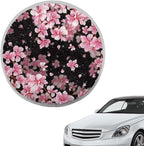 Pink Cherry Blossom Steering Wheel Cover Sun Shade 17 inch Cooling Steering Wheel Cover for Summer Anti-Heat Sun Block Car Steering Wheel Accessories for Women Universal Fit