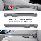 Car Seat Gap Filler Set of 2, 3IN1 Seat Side Gap Filler Plug with Storage Slot & Hook Function, Soft Foam Universal Fit Car SUV Truck Fill Gap Between Seats Console Organizer（Standard Gray）