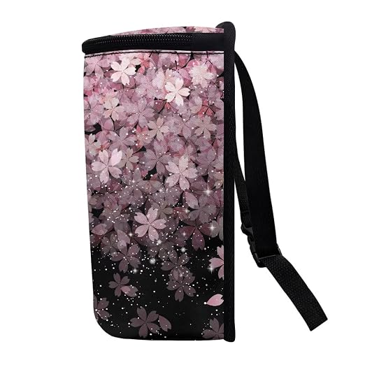 Cherry Blossom Print Car Trash Can with Lid, Leak Proof Auto Trash Bag Hanging Vehicle Garbage Can Multipurpose Storage Container for Back Seat Road Trip