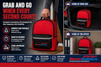 70280 72 Hour Emergency Kit, 2-Person, 3-Day Backpack, Includes First Aid Kit, Survival Blanket, Portable Preparedness Go-Bag for Camping, Car, Earthquake, Travel, Hiking, and Hunting, Red