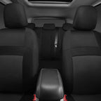 3D Air Mesh Car Seat Covers Full Sets w/5mm Sponge, 4Pcs Waterproof Car Floor Mats, Steering Wheel Cover Universal Fit for SUV Sedan Truck, Airbag Compatible Automotive Interior(Black)