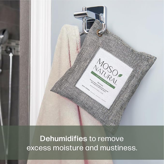 Air Purifying Bag 200g, Charcoal Odor Absorber, Car Odor Eliminator & Closet Deodorizer for Home & Pet, Lasts 2 Years, Unscented Bamboo Charcoal Bags, HGTV Editors' Pick