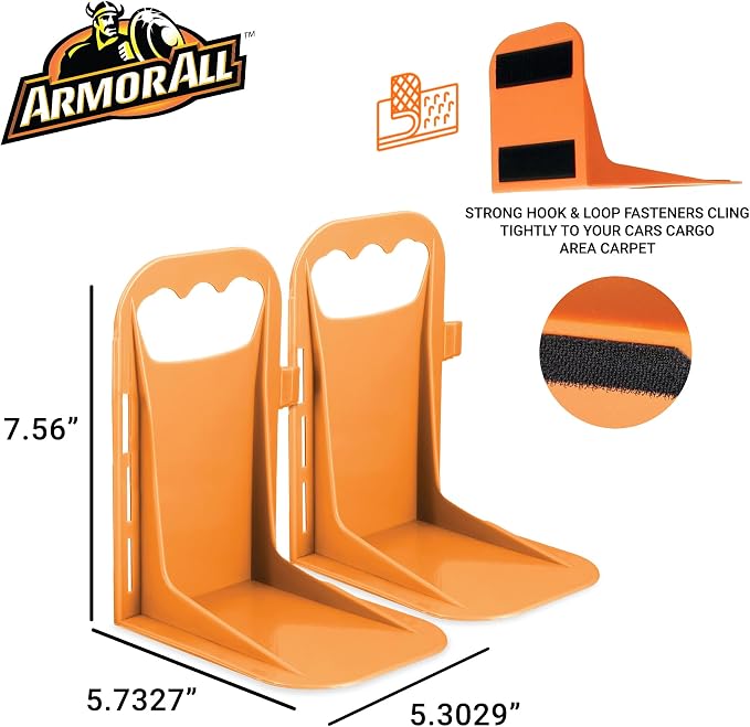 Trunk Cargo Blocks, Cargo Dividers, Trunk Dividers, Hook & Loop Trunk Organizer Blocks to Hold Cargo in Place, Cargo Containment System for Cars, Trucks, SUVs, Vans, 2 Pieces