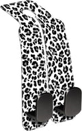 1 Pack Car Seat Headrest Hooks for Purses Abstract Black and Grey Leopard Bag Purse Holder for Car with Double Metal Hooks Car Purse Hanger Hanging Accessories