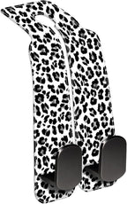 1 Pack Car Seat Headrest Hooks for Purses Abstract Black and Grey Leopard Bag Purse Holder for Car with Double Metal Hooks Car Purse Hanger Hanging Accessories