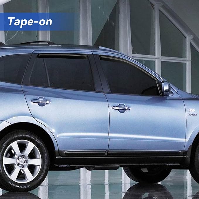 Window Visors Rain Guards for 2001-2006 Hyundai Santa Fe, Out-Channel Window Vent Wind Deflectors Visors Shades for 01-06 Santa Fe