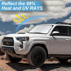 Car Windshield Sun Shade for 4Runner 2003-2009-Sunshade for Front Window Cover Custom Fit Toyota RAV4 4Runner Sequoia Land Cruiser Sun Visor Protector 210T Fabric Foldable Shades Block UV Ray (M+