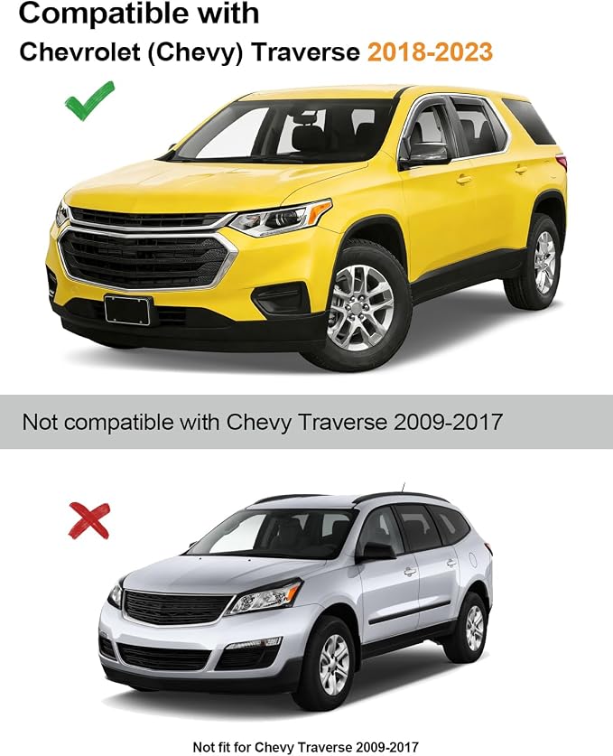 in-Channel Window Rain Guards Fit for Chevy Traverse 2018-2023 Rain Guards Extra Durable Chevrolet Traverse Window Deflectors Visors Vent Visors Vent Shades Car Accessories -4 pcs
