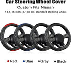 Steering Wheel Cover for Nissan Altima Rogue - Car Steering Wheel Cover for Nissan D Shape(Black-D-Shaped)