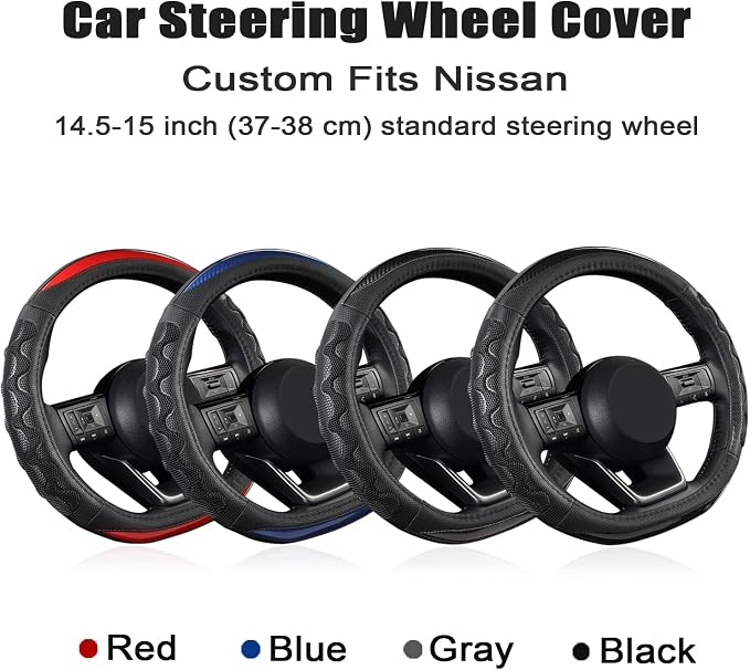 Steering Wheel Cover for Nissan Altima Rogue - Car Steering Wheel Cover for Nissan D Shape(Red-D-Shaped)