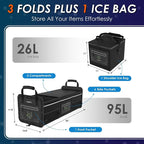 Car Trunk Organizer | Foldable, Waterproof | Trunk Organizer for SUV/Cars | Car Organizers & Storage - Car Accessories for Women -M004 (Black With Ice Pack, X-Large)