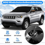 Windshield Cover for Ice and Snow, Heavy Duty 600D Windshield Snow Cover with 2 Mirror Covers Waterproof Car Cover for Snow Windshield Protector for Cars, SUVs, Trucks (77"x47")
