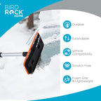 36" Extendable Snow Pusher Brush & Detachable Ice Scraper for Cars | Aluminum Grip for Car, Truck, SUV | Safe on Auto Windshield & Windows | Wide Frost Remover for Semi & Small Vehicles