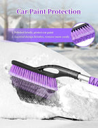 2 Pack 27 Inch Ice Scraper and Brush for Car, Snow Brush and Ice Scraper with Foam Grip, Detachable Snow Scraper for SUV Truck Vehicle Auto Windshield Window - Purple & Pink