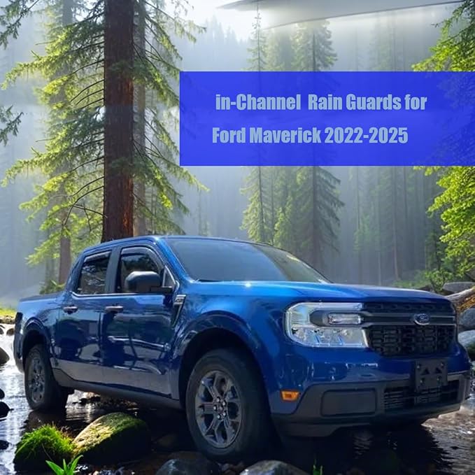 in-Channel Window Visors Rain Guards for Ford Maverick 2022-2026 | Window Deflectors, Vent Visor, Sun Shade, Dark Smoke