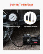 Electric Car Jack, 5 Tons /11000 lbs, Scissor Jack with Built-in Inflator, 12V Tire Change Replacement with Impact Wrench & LED Light, Portable Jack kit for Sedan, SUV, Truck