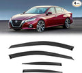 Rain Guards for 2019-2025 Nissan Altima, Out-Channel Window Visor Shields Vent Deflector Shade Wind Dark Smoke 2020 2021 2022 2023 2024 19 20 21 22 23 24 25, Tape-On Outside-Mount, 4PCS
