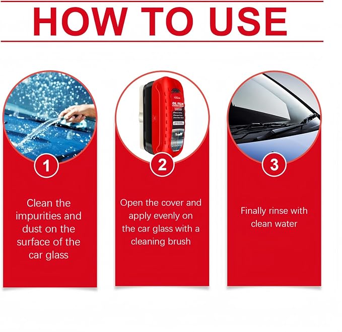 Automotive Oil Film Cleaning Brush with Sprayer，Reusable Glass Oil Film Remover for Car Windows & Windshields，Antifog & Rainproof Glass Cleaning Board 4 FL OZ