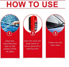 Automotive Oil Film Cleaning Brush with Sprayer，Reusable Glass Oil Film Remover for Car Windows & Windshields，Antifog & Rainproof Glass Cleaning Board 4 FL OZ