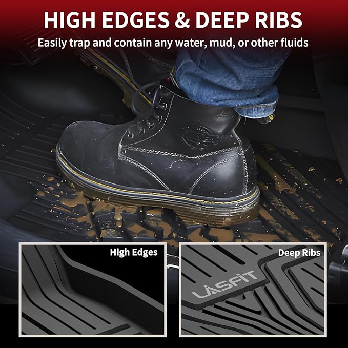 Floor Mats for Honda Civic 2022-2025 2026 Sedan Hatchback Si (Include Sport), with&w/o USB Port | for Acura Integra 2023-2026, All Weather Car Floor Liners, 1st & 2nd Row, Black