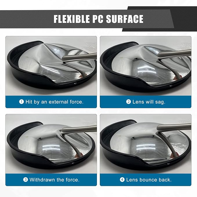 18 Inch Convex Mirror Outdoor with Adjustable Wall Fixing Bracket,Blindspot Traffic Mirror for Driveway Garage Park Outdoor Wide Angle View Curved Security Blind Spot