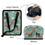 Horse Flower Print Car Trash Can with Lid, Leak Proof Auto Trash Bag Hanging Vehicle Garbage Can Multipurpose Storage Container for Back Seat Road Trip