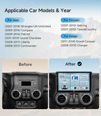 Car Radio Stereo Upgrade for Jeep Wrangler JK Compass Grand Cherokee Dodge Ram with Wireless CarPlay/Android Auto/10.2'' TouchScreen/Android13/GPS Navigation/Backup Camera (New-HC-Jeep 2+32G)