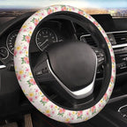Floral Steering Wheel Cover, 15 Inch Universal Fit, Neoprene Anti-Slip & Breathable Car Protector, Durable Auto Interior Accessories for Women and Men