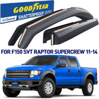 Goodyear Shatterproof in-Channel Window Deflectors for Ford F-150 SVT Raptor 2011-2014 SuperCrew, Rain Guards, Window Visors for Cars, Vent Deflector, Car Accessories, 4 pcs - GY007731