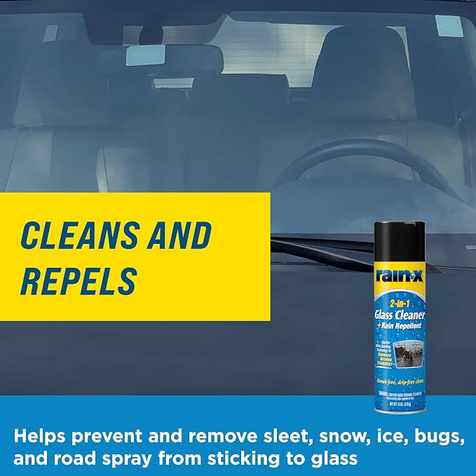 5080233 2-In-1 Glass Cleaner Plus Rain Repellent, 18 Ounce, BLUE