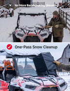 Thick Glass Windshield Cover Transport Protector Compatible with 2014-2023 RZR XP 1000 | Large Size Waterproof Sunshade Snow Dust Reduction Easy-Installation With 10mm EVA foam Soft plush inner lining 800D fabric