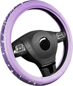 Bling Steering Wheel Cover – Purple Diamond Design, Universal Fit 14.5-15 Inch, Microfiber Leather, Anti-Slip & Breathable Design for Men and Women