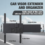 Sun Visor Extender for Car, Sun Blocker with Magnetic Sunglass Holder Hanger Clip, Ticket Card Organization Pouches, Side Sunshade Visor Organizer Accessories, Black