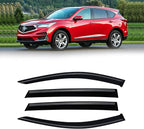 Rain Guards for Acura RDX 2019-2026, Out-Channel Window Visor Shields Vent Deflector Shade Wind Dark Smoke 2020 2021 2022 2023 2024 19 20 21 22 23 24 25, Tape-On Outside-Mount, 4PCS