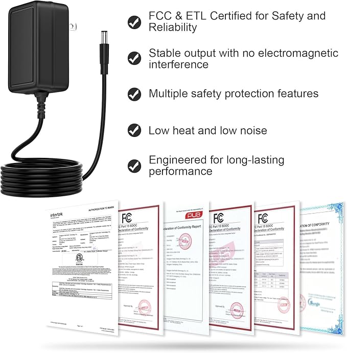 12V AC/DC Adapter for Charging SNAILAX Heated Seat Massager Cushion SL-222 SL-262MG SL-262A SL-262P SL-262PB SL-262M SL-262-APP SL-262AN 12Volts 12VDC Charger Power Supply Cord PSU
