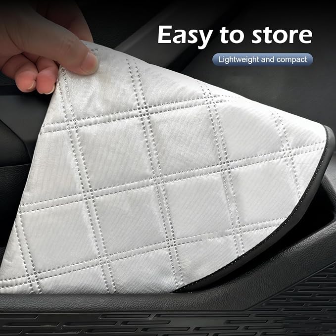 1 PC Steering Wheel Sunshade Cover, 16.93" Slip-on Steering Wheel Heat Shield Protector, Foldable Portable Anti-Scalding Cooling Driving Handle Sun Cover, Universal for Most Cars (Silver)