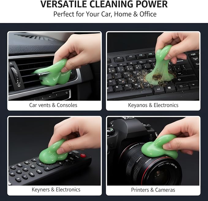 MysticHome for Car Cleaning Gel,Reusable Cleaning Putty for Interior Detailing PC Keyboard, Car Cleaning Supplies, Auto Detailing Tools, Car Slime for Dust Removal, Cleaning Kit(Green, 3.0 OZ)