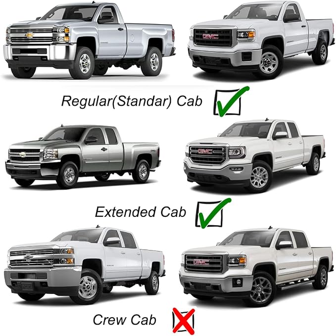 92956 Side Window Visors Wind Deflector for 99-07 Chevry Silverado 1500, 99-06 Silverado/Sierra 2500&3500, 2007 Classic with Standard Cab/Extended Cab, 2pcs Outside Smoke Rain Guards Set